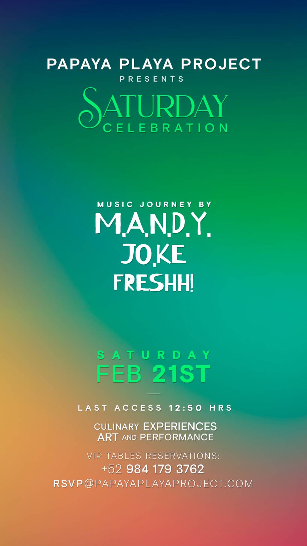 PPP Presents &bull;SATURDAY CELEBRATION &bull;Music Journey by @M.A.N.D.Y