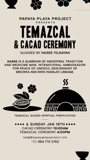 PPP Presents - TEMAZCAL & CACAO CEREMONY &bull; Jan Sunday 18th
